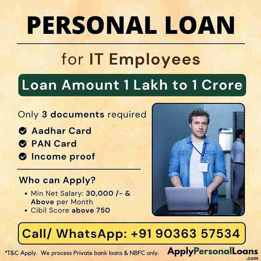 IT Professionals & Software Engineers personal loan options available for salaried residents in Kerala