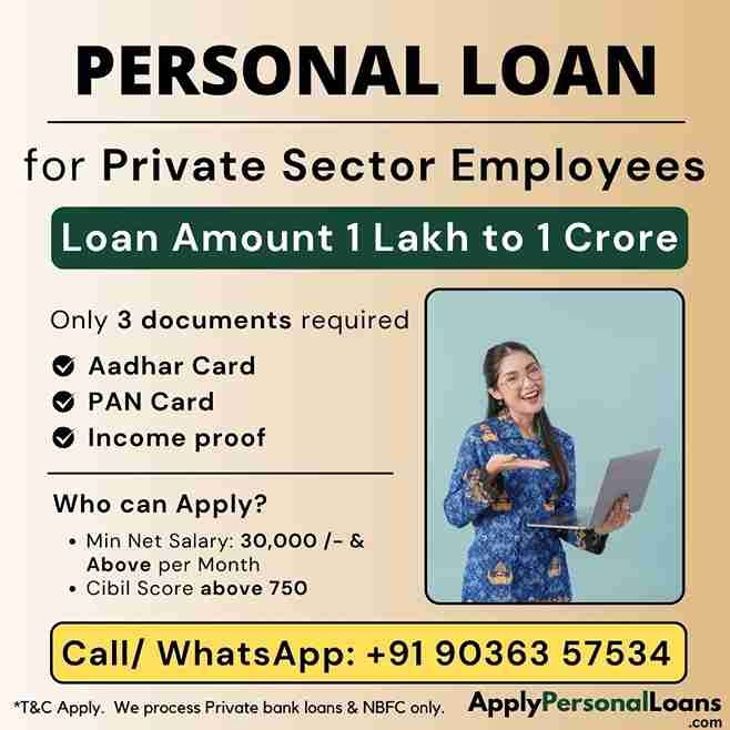 Private Corporate Staff personal loan options available for salaried residents in Annamayya